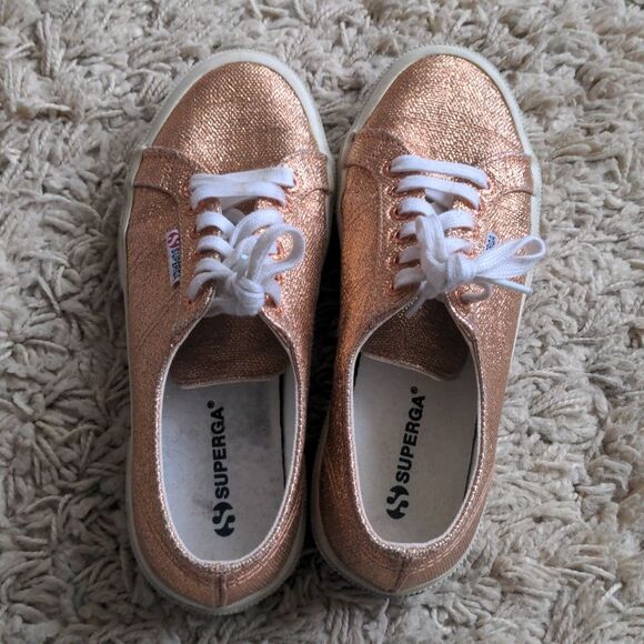 Superga Rose Gold Metallic 2750 Cometu Trainers - Picture 6 of 8